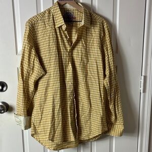 Robert Graham yellow plaid button up large  Shirt